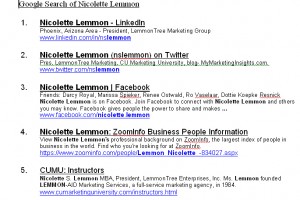 Google search for Nicolette Lemmon